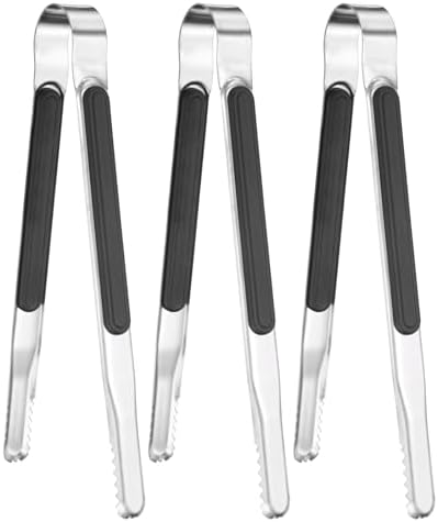 M METERXITY 3-Pack Grill Tongs, 8.8 Inch Non-Slip 410 Stainless Steel Locking by MMETERXITY