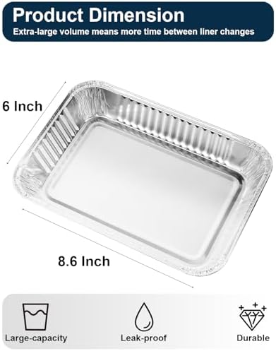 Drip Pans for Weber, Disposable Aluminum Foil Grease Trays for Weber Grills - Image 3