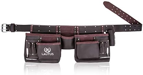 LAUTUS Oil Tanned Leather Tool Belt/Pouch/Bag, Construction, Electrician by Lautus