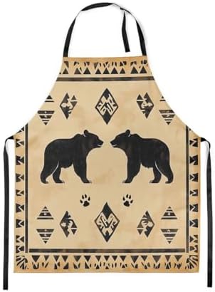 jejeloiu Western Aztec Apron for Women Men 26"x31" Southwestern Chef Cooking by jejeloiu
