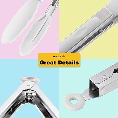 HINMAY Silicone Kitchen Tongs 9-Inch Basics Tongs - Image 4