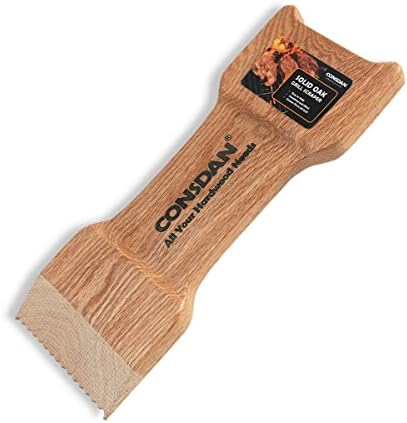 CONSDAN Wood Grill Scraper, Soild Oak Wooden Grill Brush, Grill Scraper by CONSDAN
