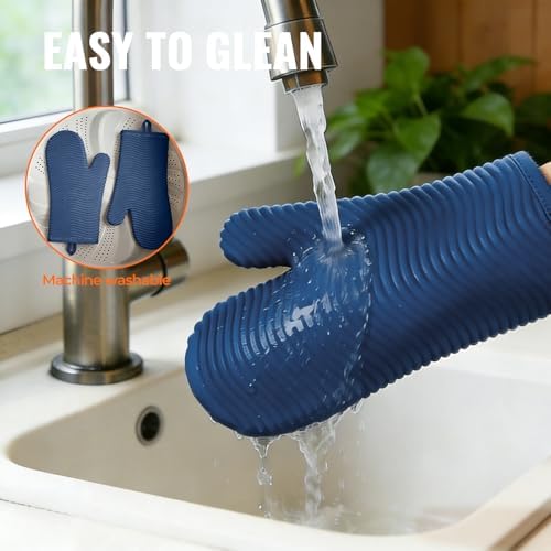 YUTAT Silicone Oven Mitts, Heat Resistant Oven Gloves - Image 5