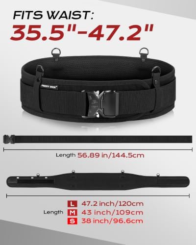 Padded Tool Belt for Men with D Ring, Suit for Waist 35.5"-47.2" - Image 2