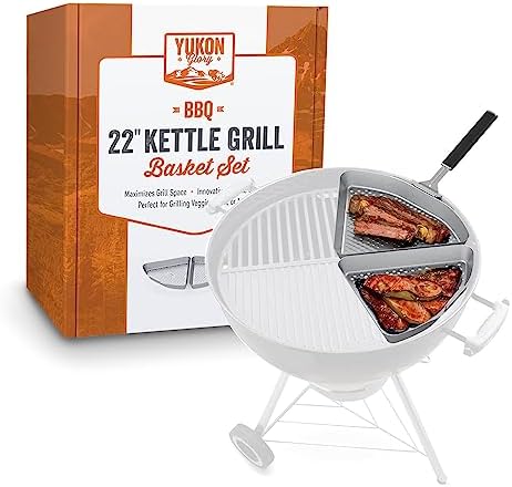 Yukon Glory Grill Basket for Kettle Grills, 2 Stainless Baskets by YukonGlory