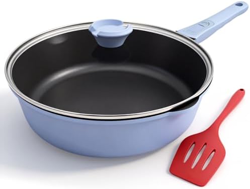 12 Inch Nonstick Deep Frying Pan Skillet by Bobikuke