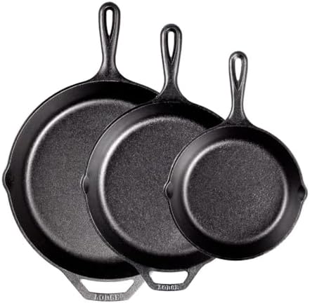 Lodge Pre-Seasoned Cast Iron Skillet Set, 10.25 and 12 Inches - Image 2