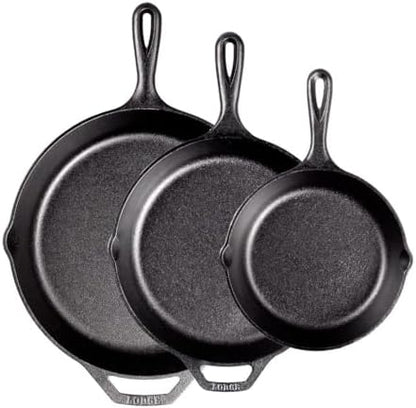 Lodge Pre-Seasoned Cast Iron Skillet Set, 10.25 and 12 Inches - Image 2