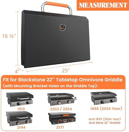 Griddle Lid for Blackstone 22 inch Tabletop Griddle Omnivore 1666 2203 2304 - Image 7