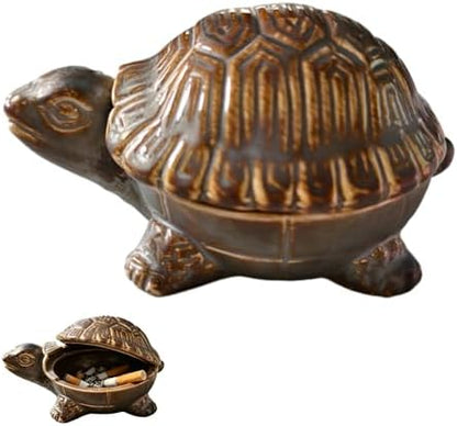 Turtle-Shaped Ceramic Ashtray by Unknown