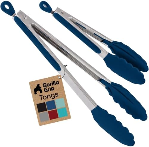 GORILLA GRIP Stainless Steel Kitchen Tongs by GorillaGrip