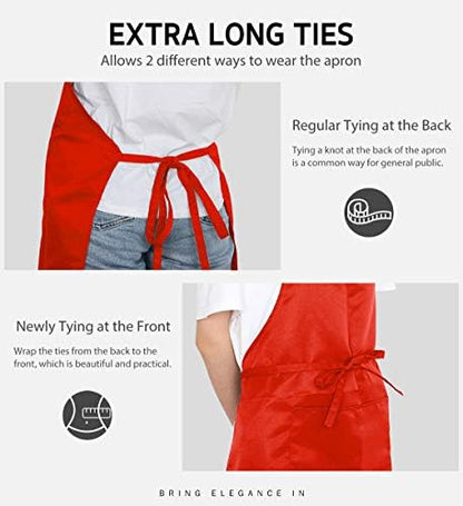 Syntus 12 Pack Apron with 2 Pockets Aprons - Image 5
