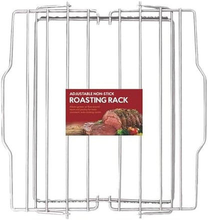 HIC Kitchen Roasting Adjustable Baking Rack, Chrome-Plated Steel, Adjusts to 7 by HIC