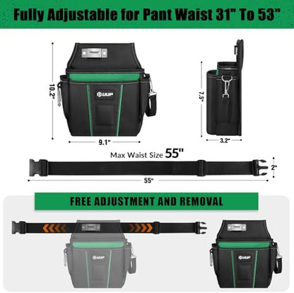 UUP Tool Belt for Men, 10 Pockets Magnetic Tool Pouch Heavy Duty Toolbelt - Image 2