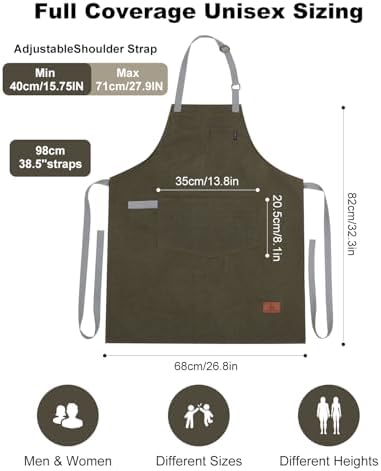 Chef Apron w/Pockets, Adjustable Strap - Image 4