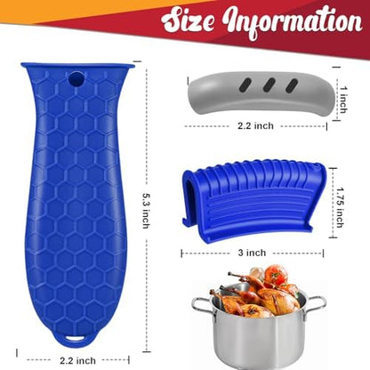 10Pcs Cast Iron Handle Cover, Silicone Pot Holders - Image 2