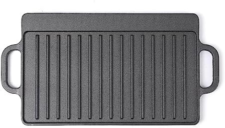 HAWOK Cast Iron Reversible Grill Rectangular Griddle 12.6x8 inch - Image 5