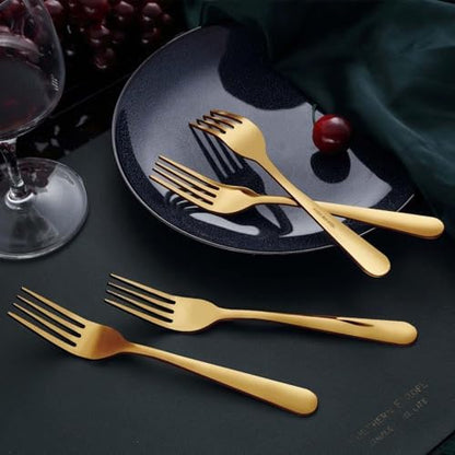 Unokit 24-Piece Stainless Steel Dinner Forks Silverware - Image 3
