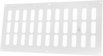 Vent Systems 16" x 8" Inch (Outer Dimensions) Metal Air Vent Grille - White Adjustable Register Vent Cover - Open/Close Air Supply Intake Wall Vent - Heating/Cooling Ceiling Grille for House, Garage
