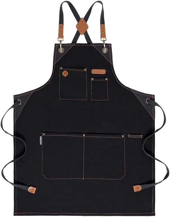 Chef Apron, Recycled Cotton Kitchen Apron - Image 2