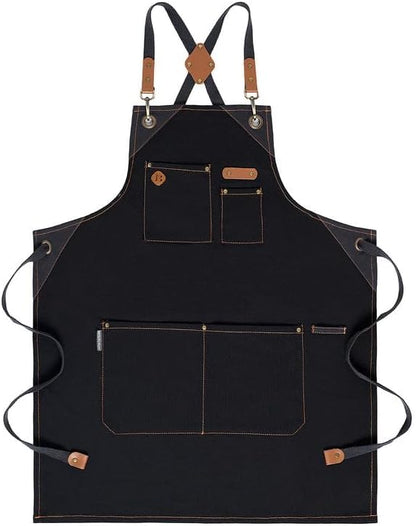 Chef Apron, Recycled Cotton Kitchen Apron - Image 2