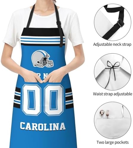 Personalized Football Style Aprons Add Name and Number Kitchen Aprons Work - Image 5