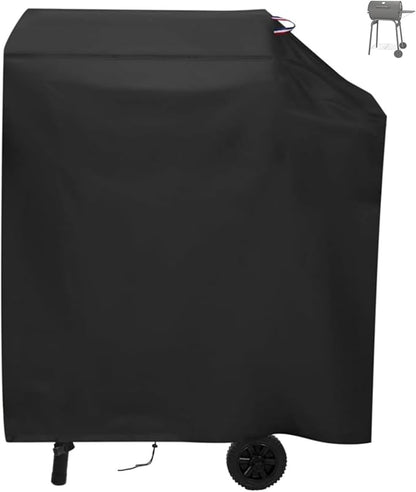Charcoal Grills Cover for Large Charcoal Grills with Side Shelf, Waterproof Outdoor Grill Cover BBQ Grill Cover Barbeque Grill Cover (Cover Only) - 34" L×19" W×39" H, Black