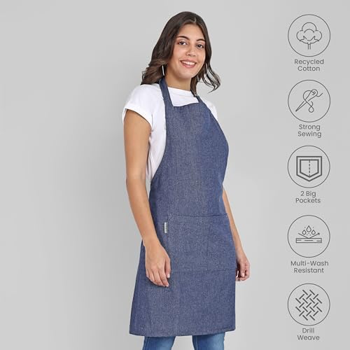 Chef Apron, Recycled Cotton Kitchen Apron - Image 2
