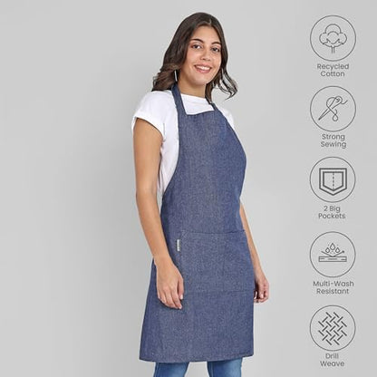 Chef Apron, Recycled Cotton Kitchen Apron - Image 2