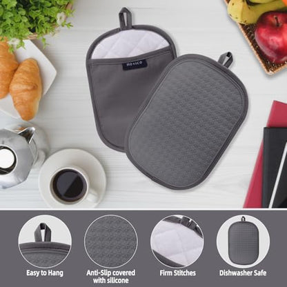 2PCS Silicone Pot Holders, Oven Mitts Heat Resistant Hot Pads - Image 3