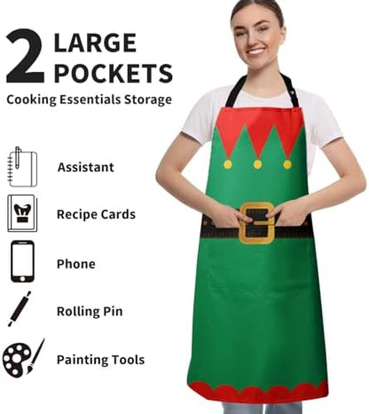Christmas Elf Apron Xmas Santa Elf Aprons - Image 6