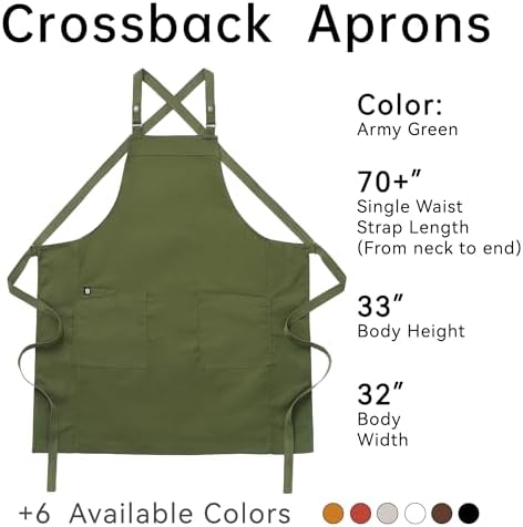Cross Back Apron for Men Chef Pockets 4251JX - Image 6