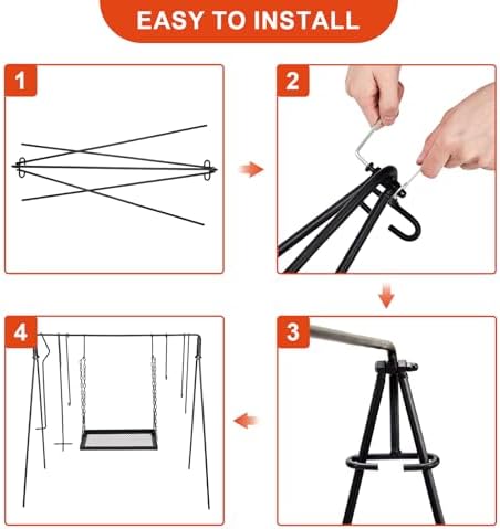 Outvita Grill Swing Campfire Grill Stand - Image 7