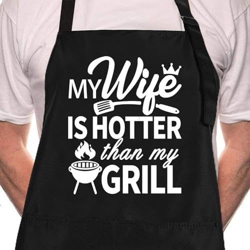 Rosoz Funny BBQ Black Chef Aprons by Rosoz