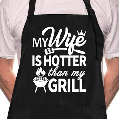 Rosoz Funny BBQ Black Chef Aprons by Rosoz
