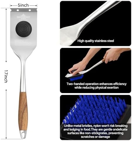 XUDAKAIXIN Grill Brush and Scraper, Dual Grip Design, Extra Strong BBQ Cleaner - Image 4