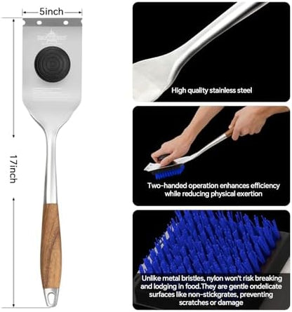 XUDAKAIXIN Grill Brush and Scraper, Dual Grip Design, Extra Strong BBQ Cleaner - Image 4