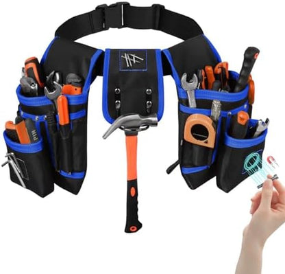 Tool Belt with 27 Pockets and 3 Magnetic Zones, Freely-Combinable Toolbelt by Oavostd