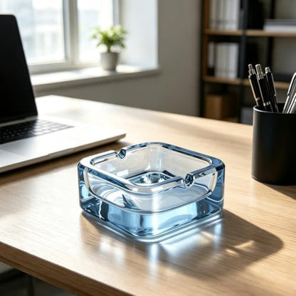 Glass Ashtray, Square Crystal Ash Tray - Image 7