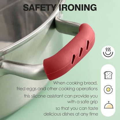 6 Pack Heat Resistant Silicone Pot Handle Covers - Image 2