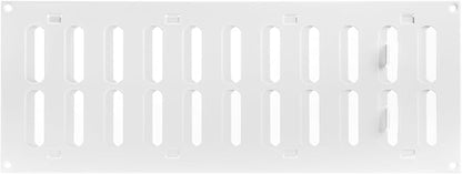 Vent Systems 16" x 6" Inch (Outer Dimensions) Metal Air Vent Grille - White Adjustable Register Vent Cover - Open/Close Air Supply Intake Wall Vent - Heating/Cooling Ceiling Grille for House, Garage