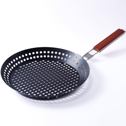12 in Kozmatik Turkish Grill Pan, Nonstick Carbon Steel Basket by Unknown