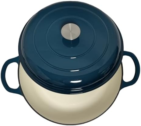 3.5 Quarts Enameled Cast Iron Braiser, Non Stick Enameled Cast Iron Casserole - Image 4