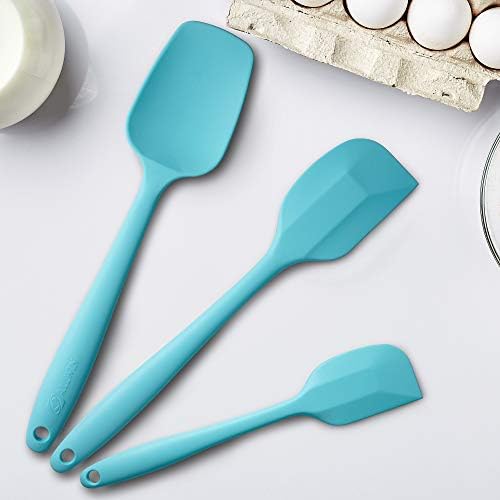 3-Piece Silicone Spatula Set, 600°F Heat Resistant, Light Blue - Image 4