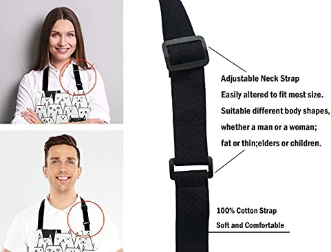 Cute Cartoon Black White Cats Kitchen Cooking BBQ Chef Apron, Funny Apron - Image 5