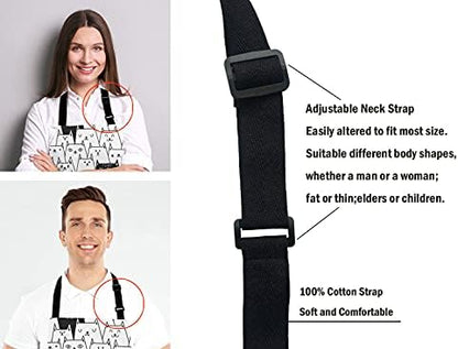 Cute Cartoon Black White Cats Kitchen Cooking BBQ Chef Apron, Funny Apron - Image 5
