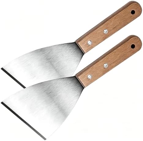 Griddle Scraper, Stainless Steel Slant Edge Metal Grill Scraper 2 pcs，Suitable by Unknown