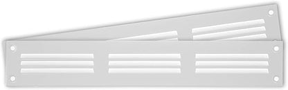 Repa Market 2-Pack 12x2 Inch Air Vent Cover/White Galvanized Steel Louvered Grill Cover with Mesh Screen/Wall or Ceiling Vent/Durable Flush Mount HVAC Register for Indoor and Outdoor Ventilation