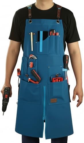Woodworking Apron, Tool Apron, Adjustable Zipper, Metal Ring, Tape Measure Clip by Stenffy