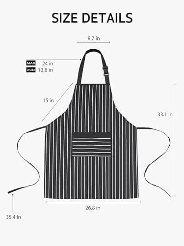 Syntus Apron for Men Women, Adjustable Cooking Kitchen Apron - Image 2